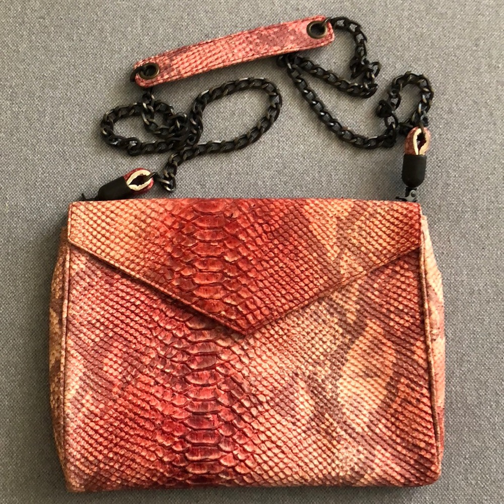 House of Harlow Pink Snakeskin Bag